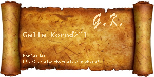 Galla Kornél névjegykártya